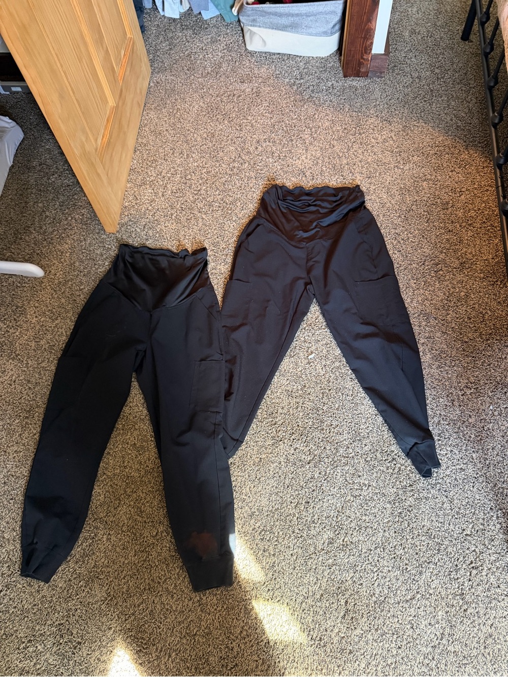 Black mandala Maternity Jogger Pants – Comfortable Stretch Waistband